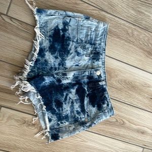 Mossimo Tie Dye Bleached High Rise Shorts
